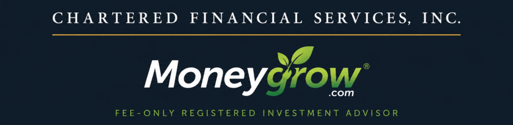 MoneyGrow logo with the tagline "Strategic Financial Guidance" and designation "Fee-Only Registered Investment Advisor."
